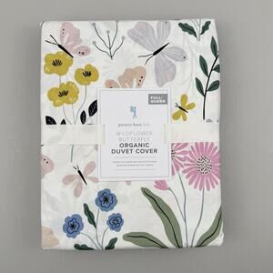 Pottery Barn Kids Wildflower Butterfly Duvet Cover FULL / QUEEN Organic Floral